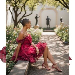 ASOS Vibrant Pink Tulle Mini Dress